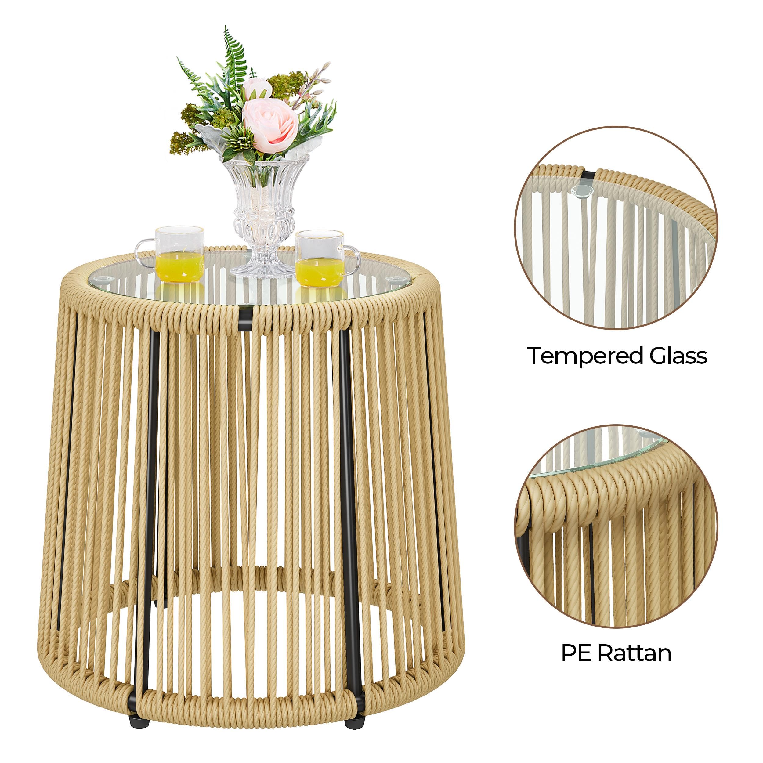 3-Piece Outdoor Wicker Bistro Set