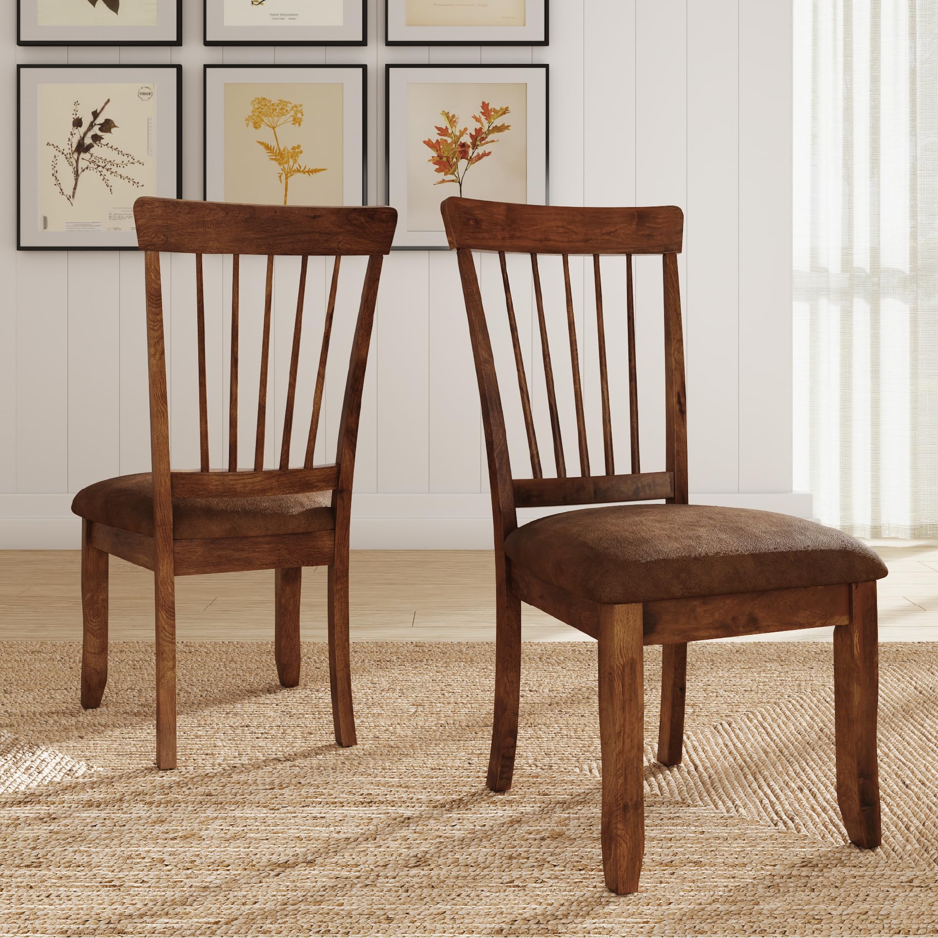 Spindle-Back Dining Chairs, Set of 2
