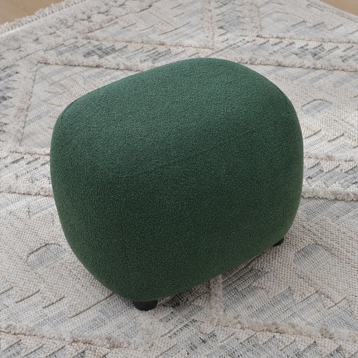Green Boucle Ottoman