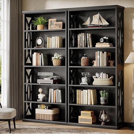 6-Tier Industrial Bookshelf 71"