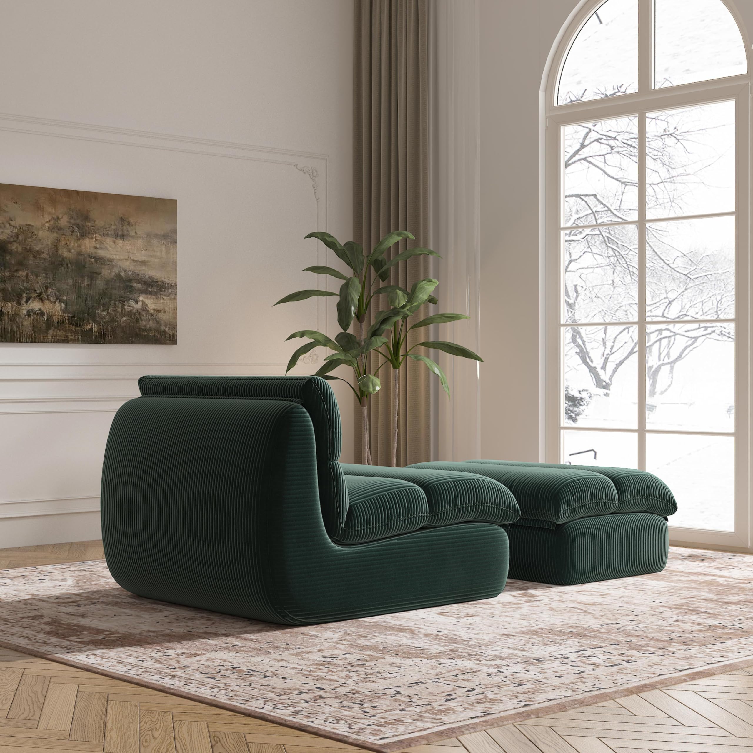Bean Bag Chair with Ottoman – Corduroy Memory Foam