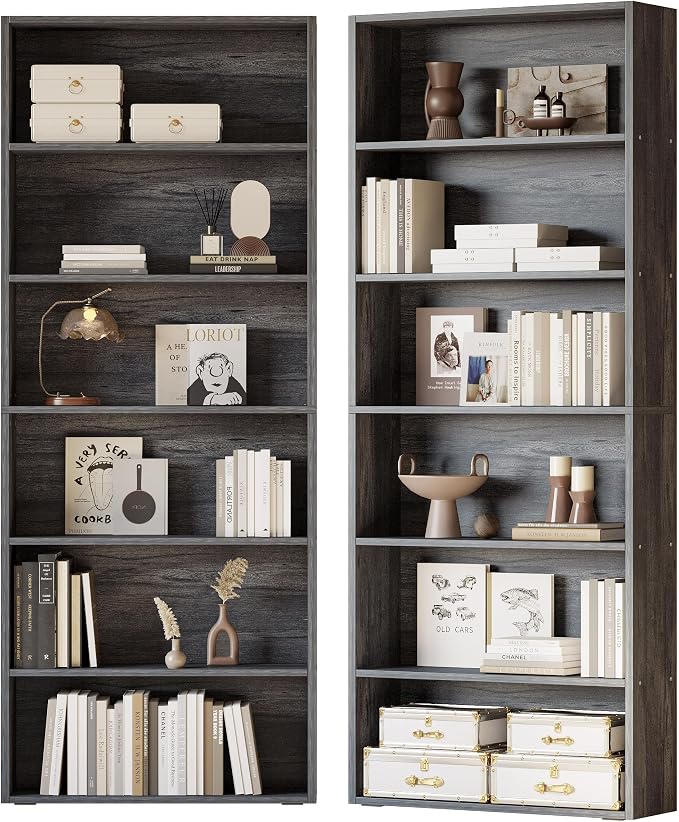 White 6-Tier Bookcase