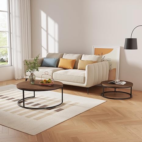 2-Piece Round Nesting Coffee Table Set