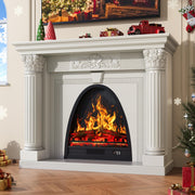 RECHHX 51.2” Solid Wood Electric Fireplace with Mantel, Fireplace TV Stand