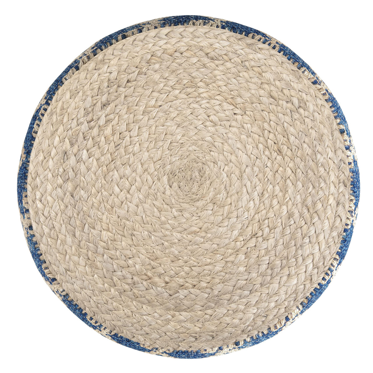 Round Jute Cotton Pouf