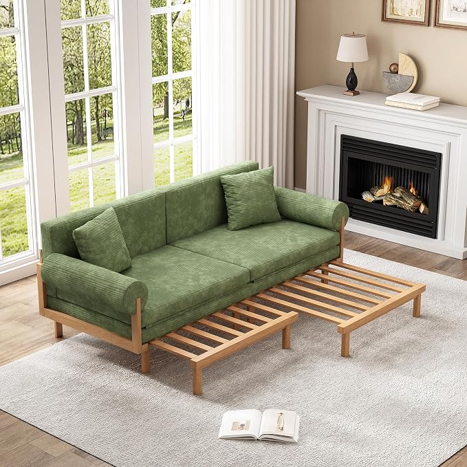 Corduroy Pull-Out Sofa Bed