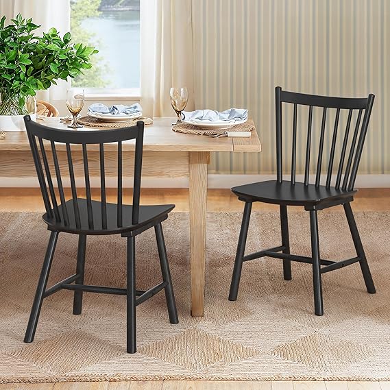 Farmhouse Spindle Back Dining Chairs, Set of 4