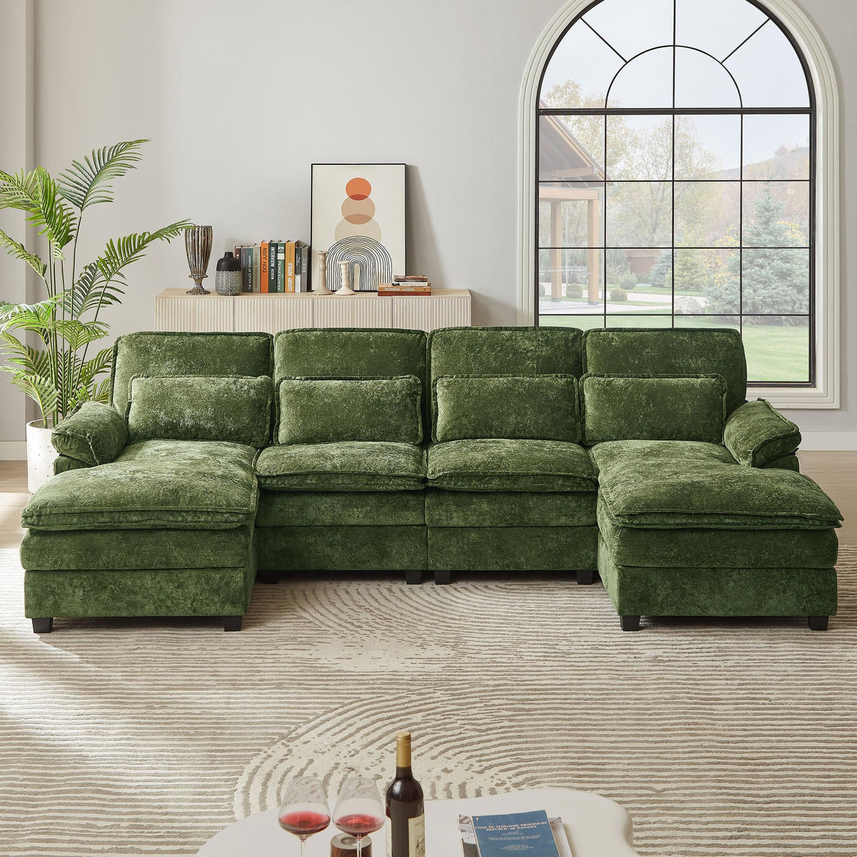 U-Shaped Sectional Sofa with Double Chaise