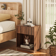 Nightstand Set of 2 with Drawer & Open Shelf