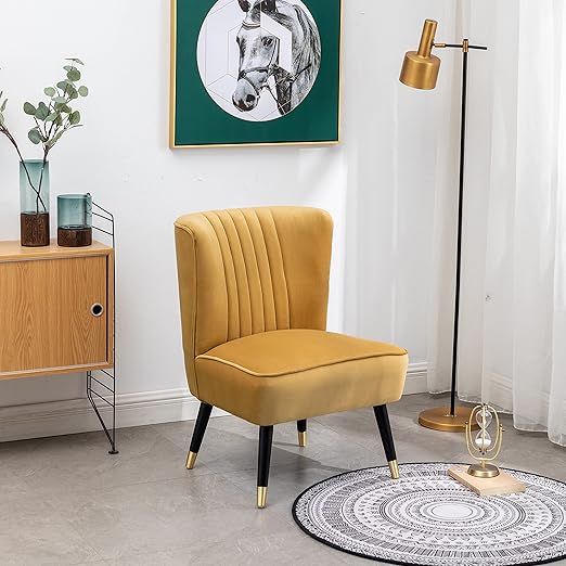 Velvet Upholstered Accent Chair