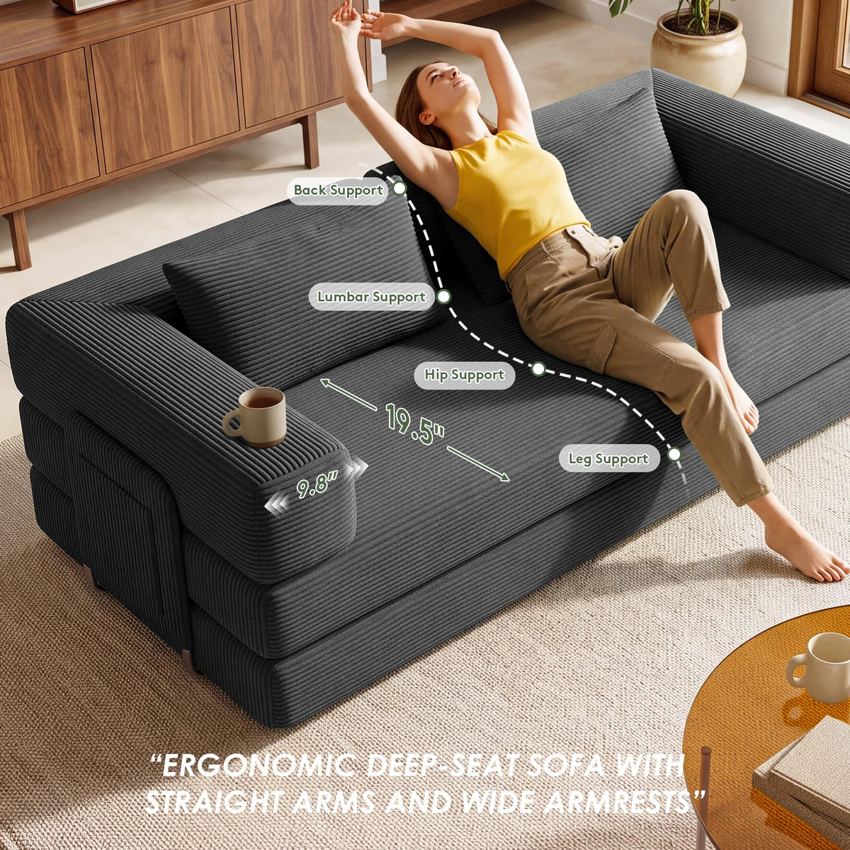 Corduroy Convertible Sofa Bed