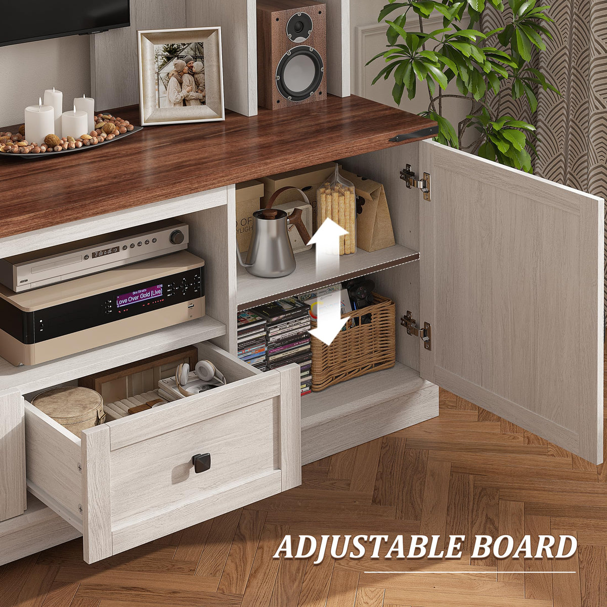 Farmhouse Entertainment Center with LED Lights