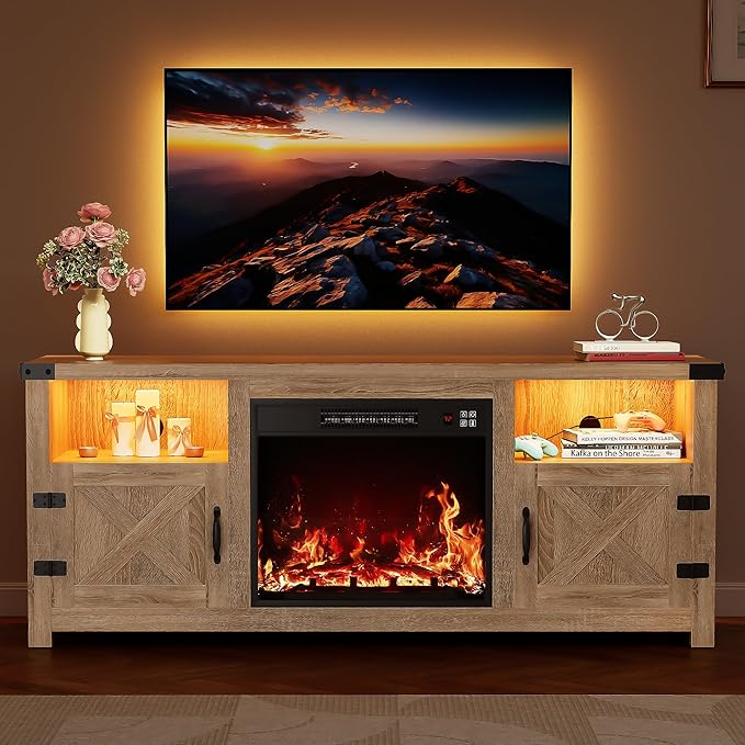 Ultra-Thin Wall-Mounted Electric Fireplace Insert