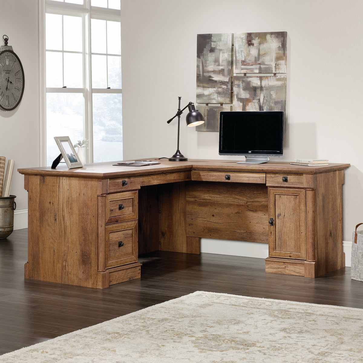 L-Shaped Desk with Drawers