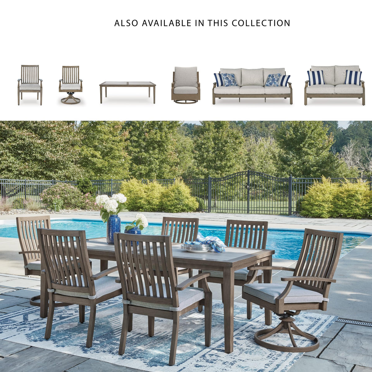 Signature Design by Ashley Patio Dining Table, Sintered Stone, 84 in