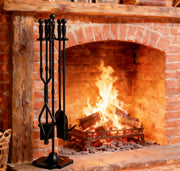 Fire Beauty Cast Iron 5 Piece Fireplace Tools Set and Hearth Accessories