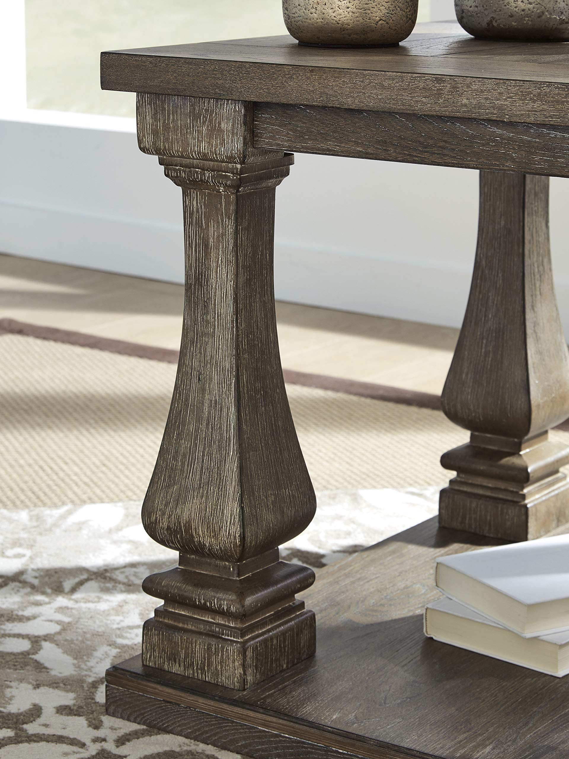 Rustic End Table with Lower Shelf