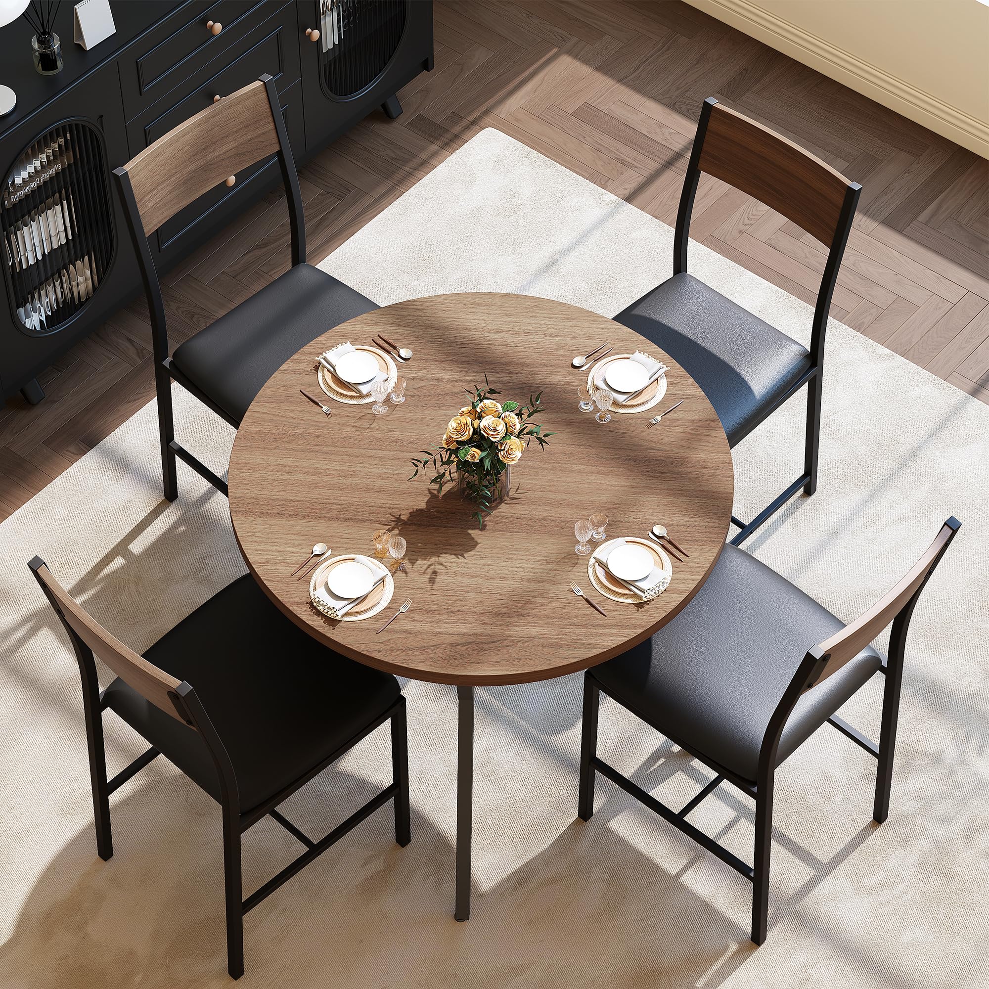 Round Dining Table Set with Chairs