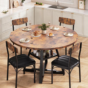 Dining Table Set for 4,Kitchen Table and Chairs for 4, Round Dining Room Table with Upholstered Chairs, 5 Piece Space Saving Circle Wood Kitchen & Dining Room Dinner Dinette Table Set (Vintage, 42In)