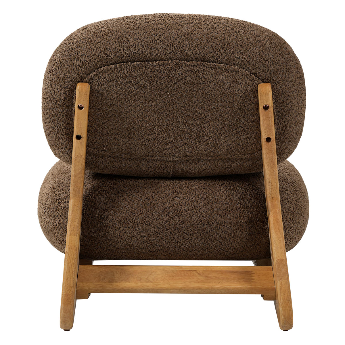 Brown Boucle Armless Accent Chair
