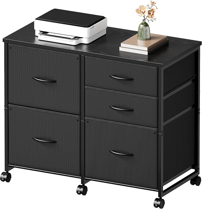5-Drawer Rolling File Cabinet