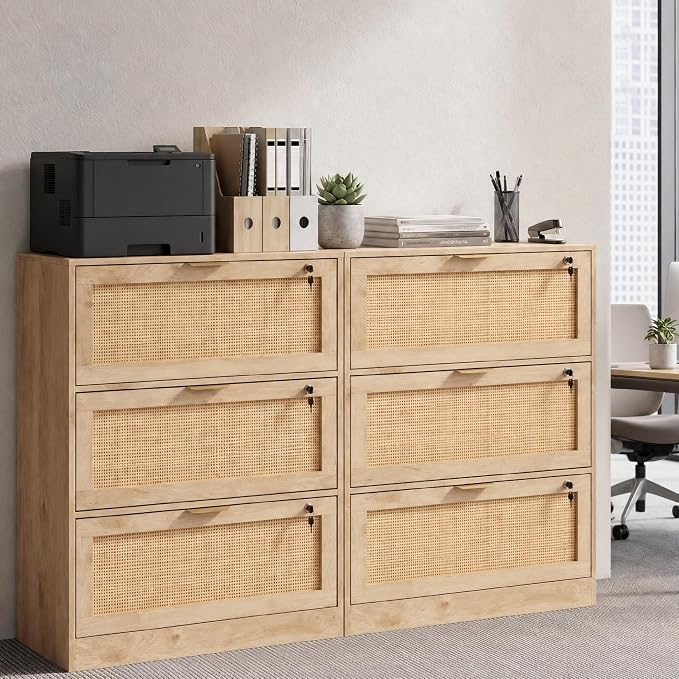Rattan Lateral Filing Cabinet