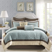 Blue Queen Comforter Set, 9-Piece