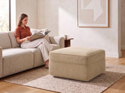 Tirstice 30.3" Oversized Square Corduroy Ottoman, Camel