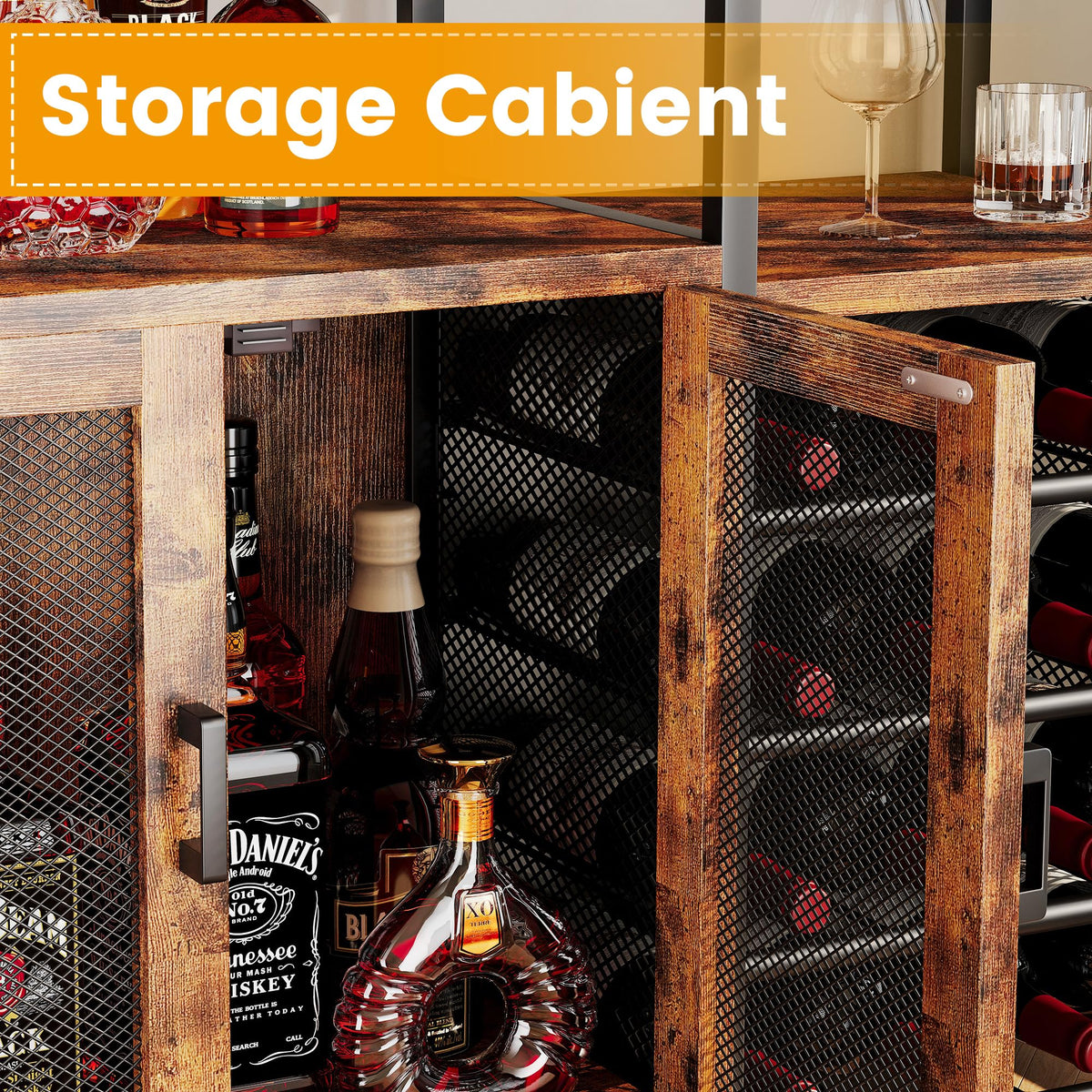 Industrial Wine Bar Cabinet