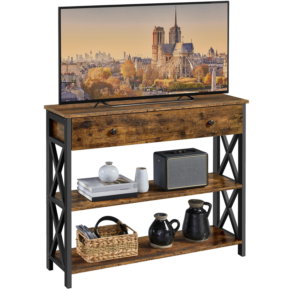 Rustic Console Table with Drawer
