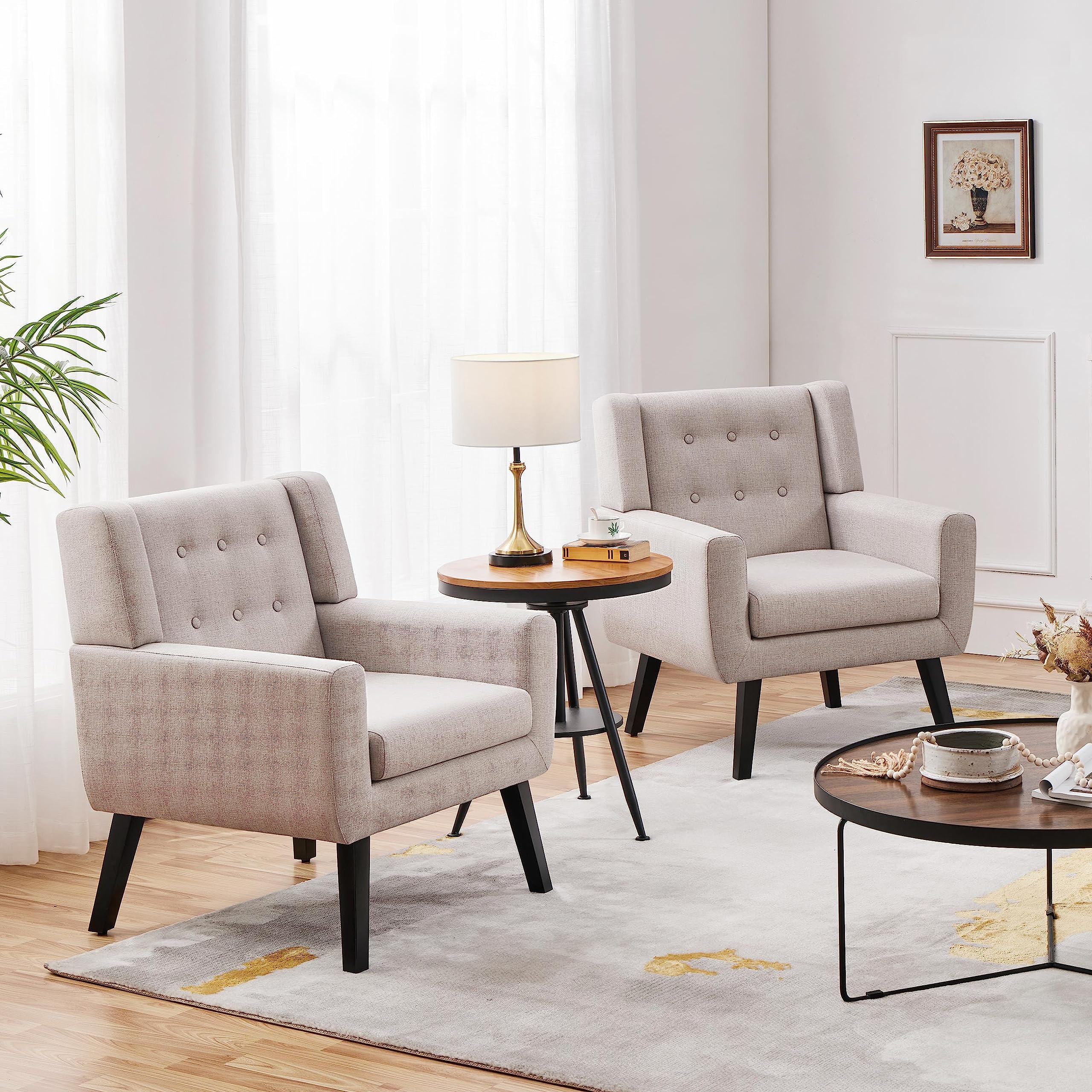 Mid-Century Accent Chair Set of 2