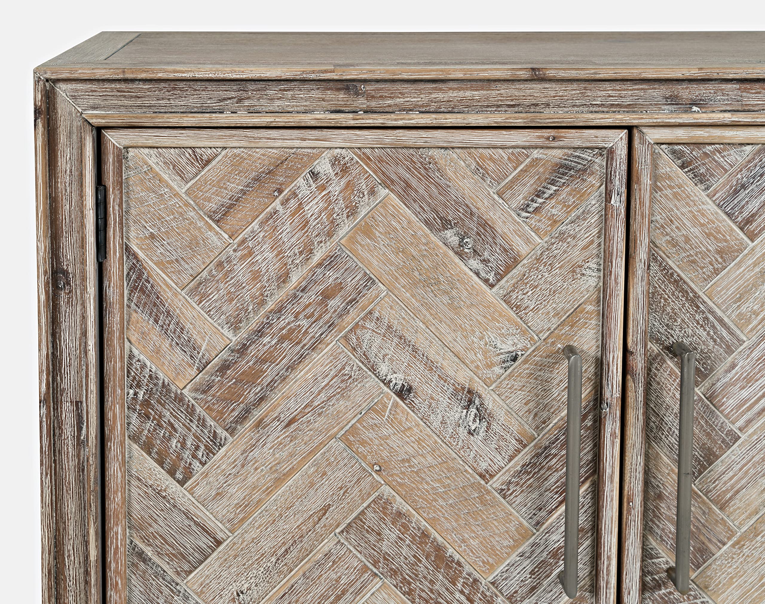 2-Door Accent Chest with Shelves – Grey Wash