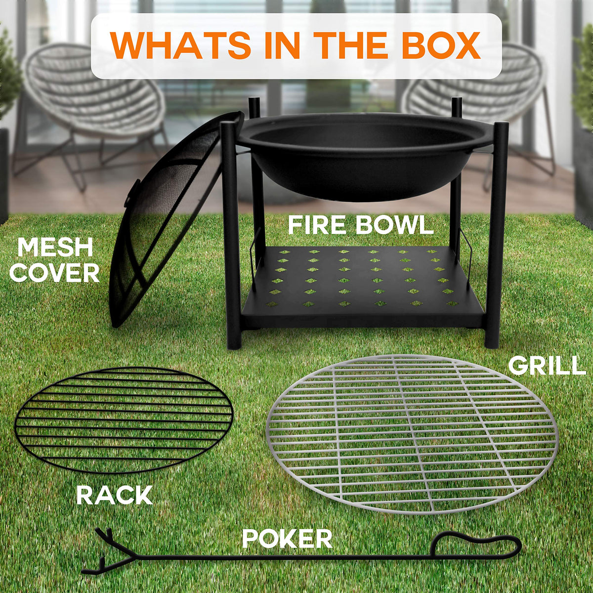 Wood-Burning Fire Pit with Grill