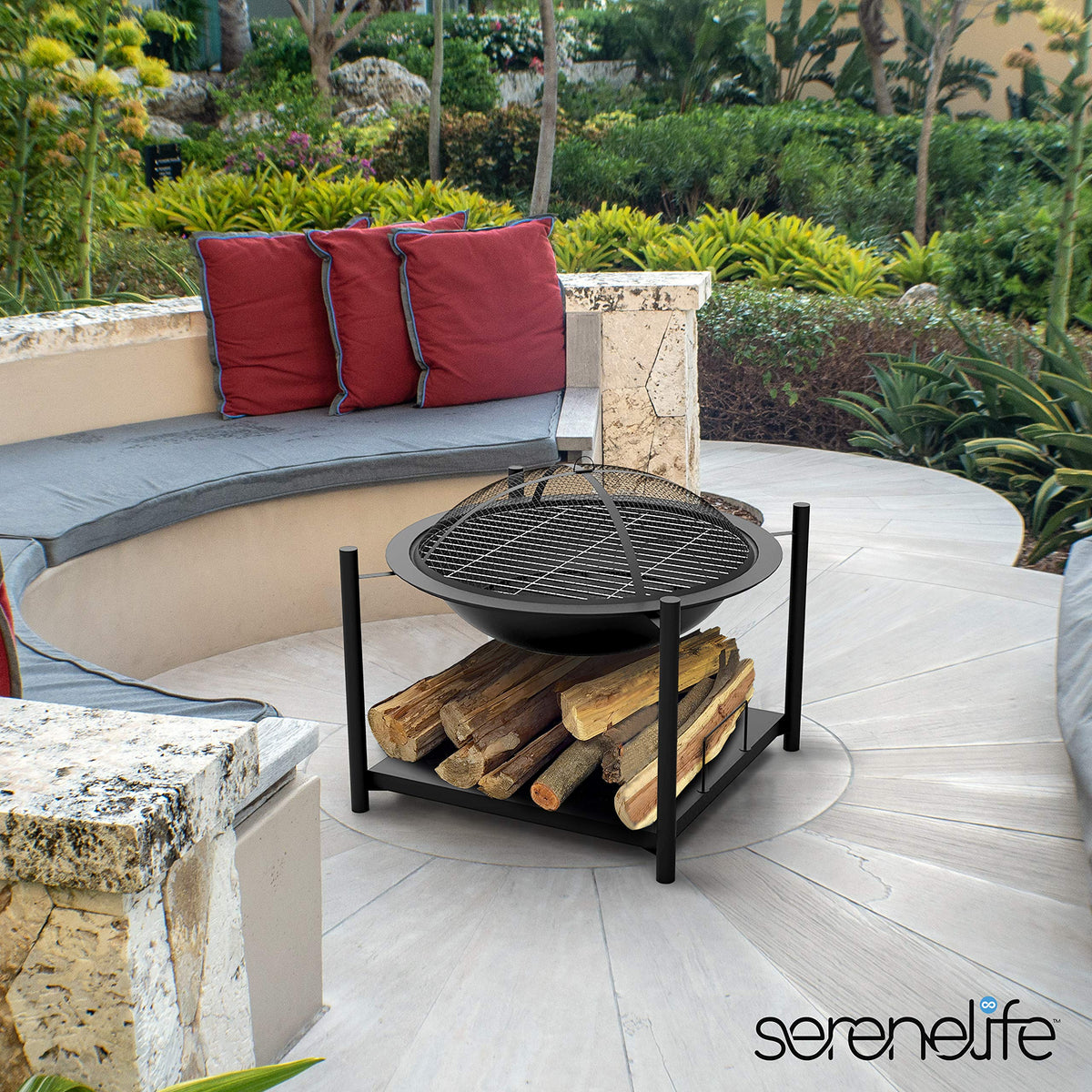 Wood-Burning Fire Pit with Grill