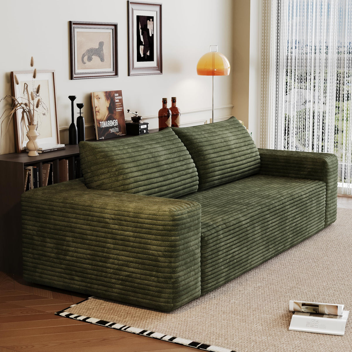 Corduroy Foam Loveseat