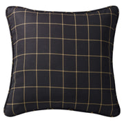 HiEnd Accents Ashbury Plaid Tan and Black Euro Sham, 27x27 inch, Rustic Cabin Lodge Luxury Bedding