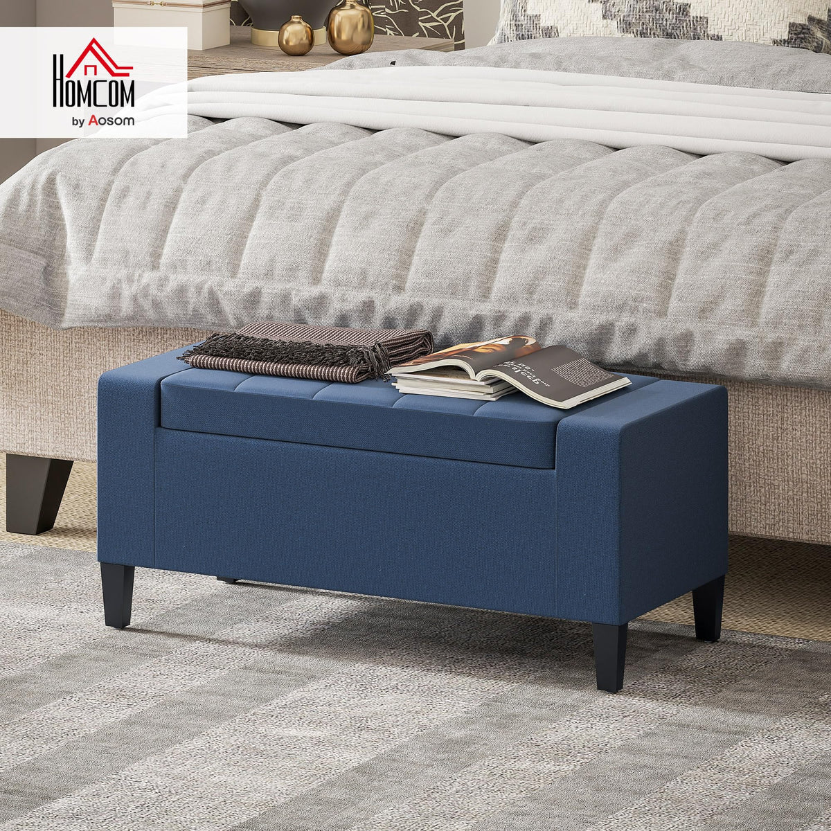 Upholstered Storage Ottoman Bench