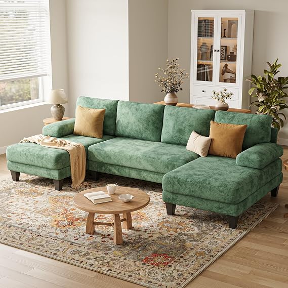 112" U-Shaped Sectional Sofa with Double Chaise