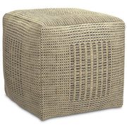 Jute Square Pouf Ottoman 18"