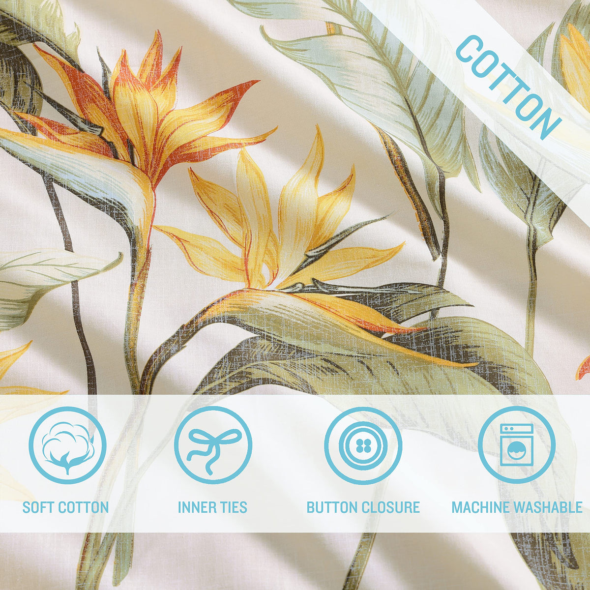 Tropical Cotton Queen Comforter Set