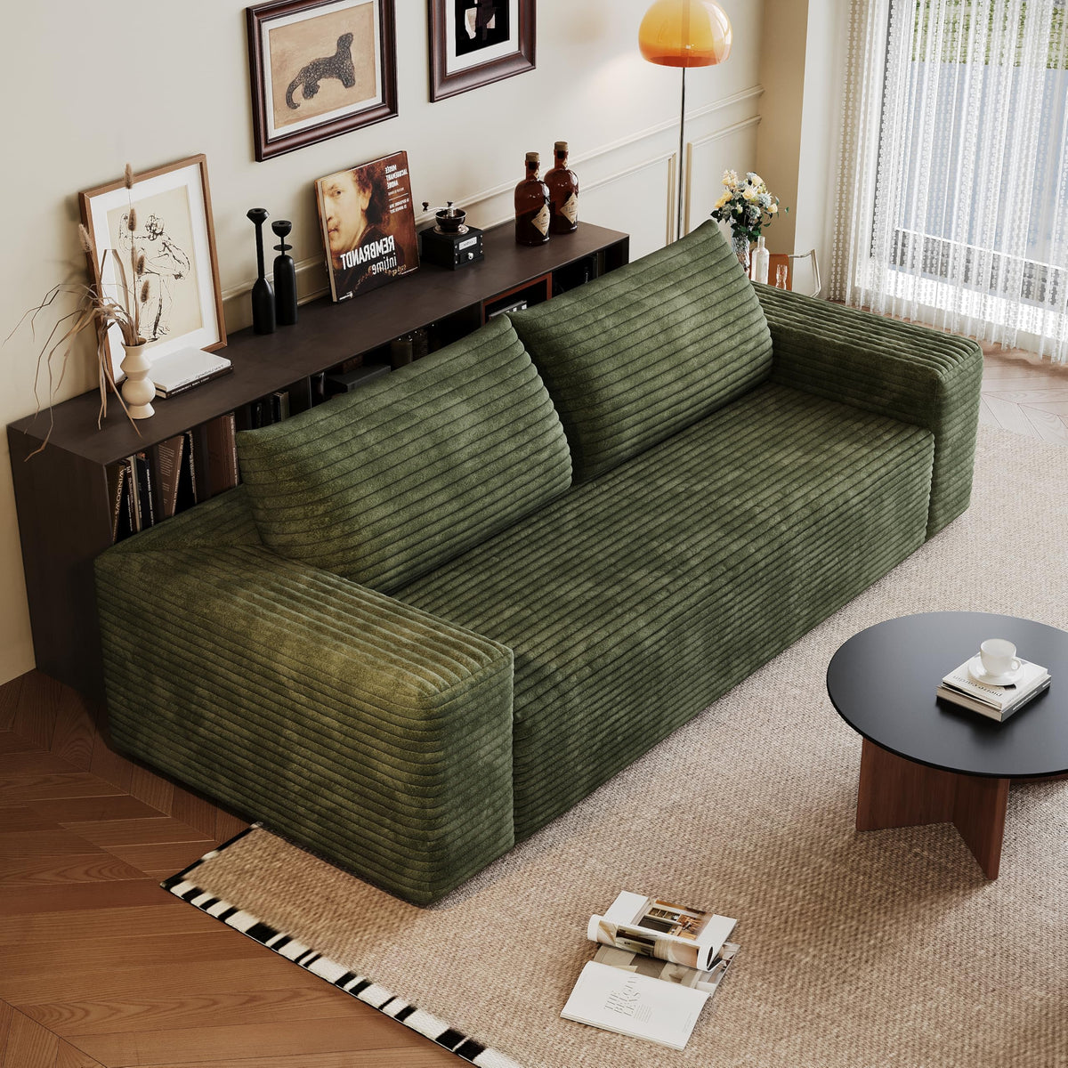 Corduroy Foam Loveseat