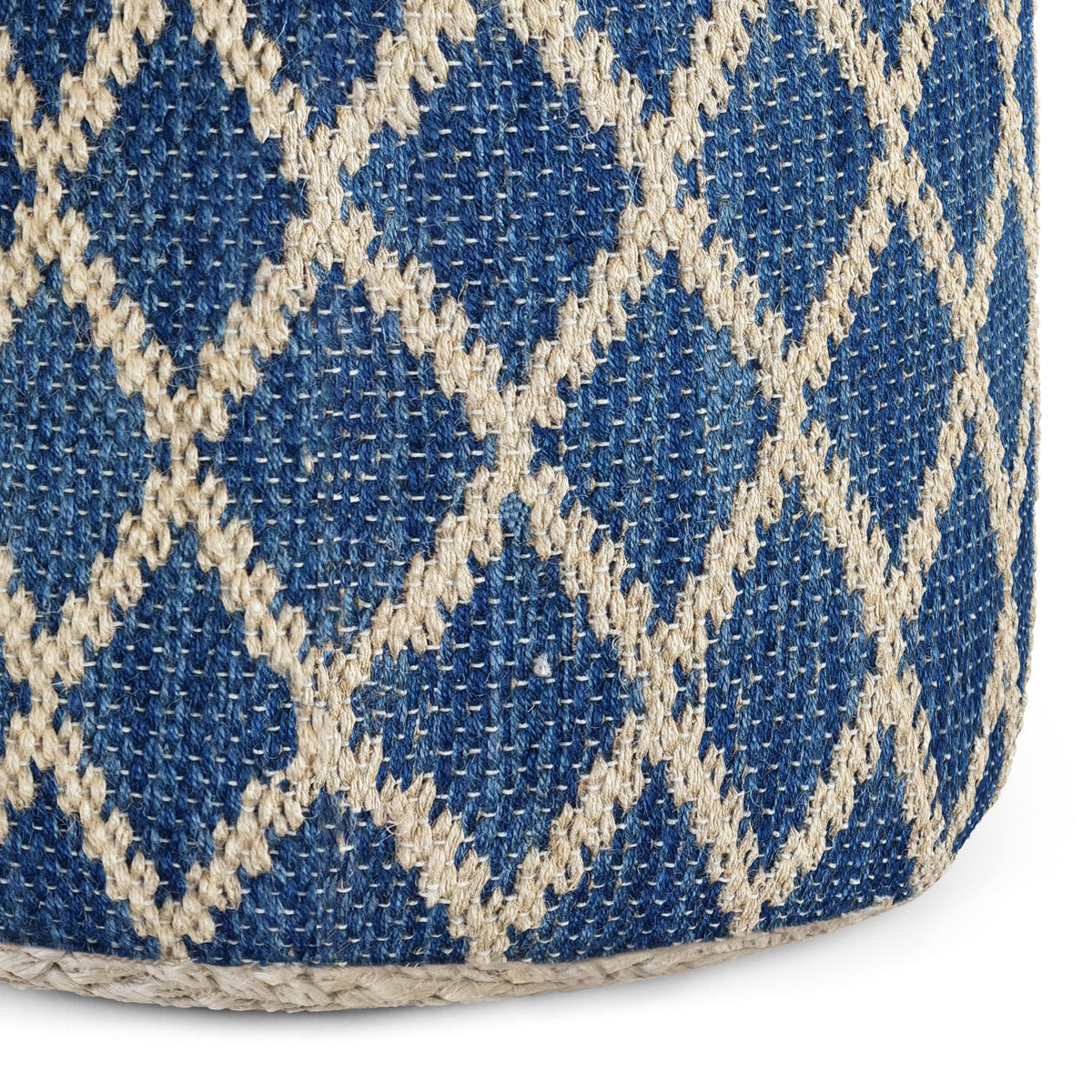 Round Jute Cotton Pouf