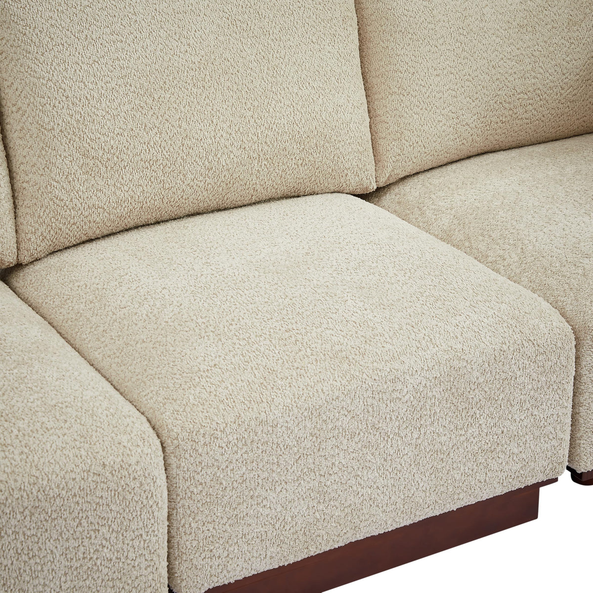 Christopher Knight Home Macy Modern L-Shaped Modular Couch with Ottoman, Modular Sectional Sofa with Wooden Frame for 4, Boucle Fabric Lounge Sofa Couch for Living Room Home Office, Sesame