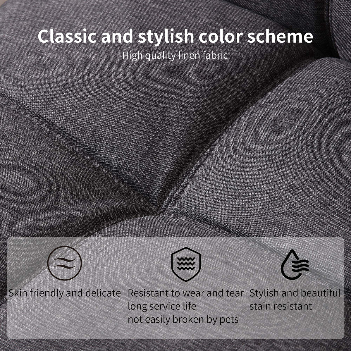 Opoiar Futon Sofa Bed,Small Splitback Linen Fabric Memory Foam Couch,Modern Convertible Love seat for Compact Living Spaces,Studio,Apartment,Dorm,Guest Room,Home Office 71”/Grey Sofa