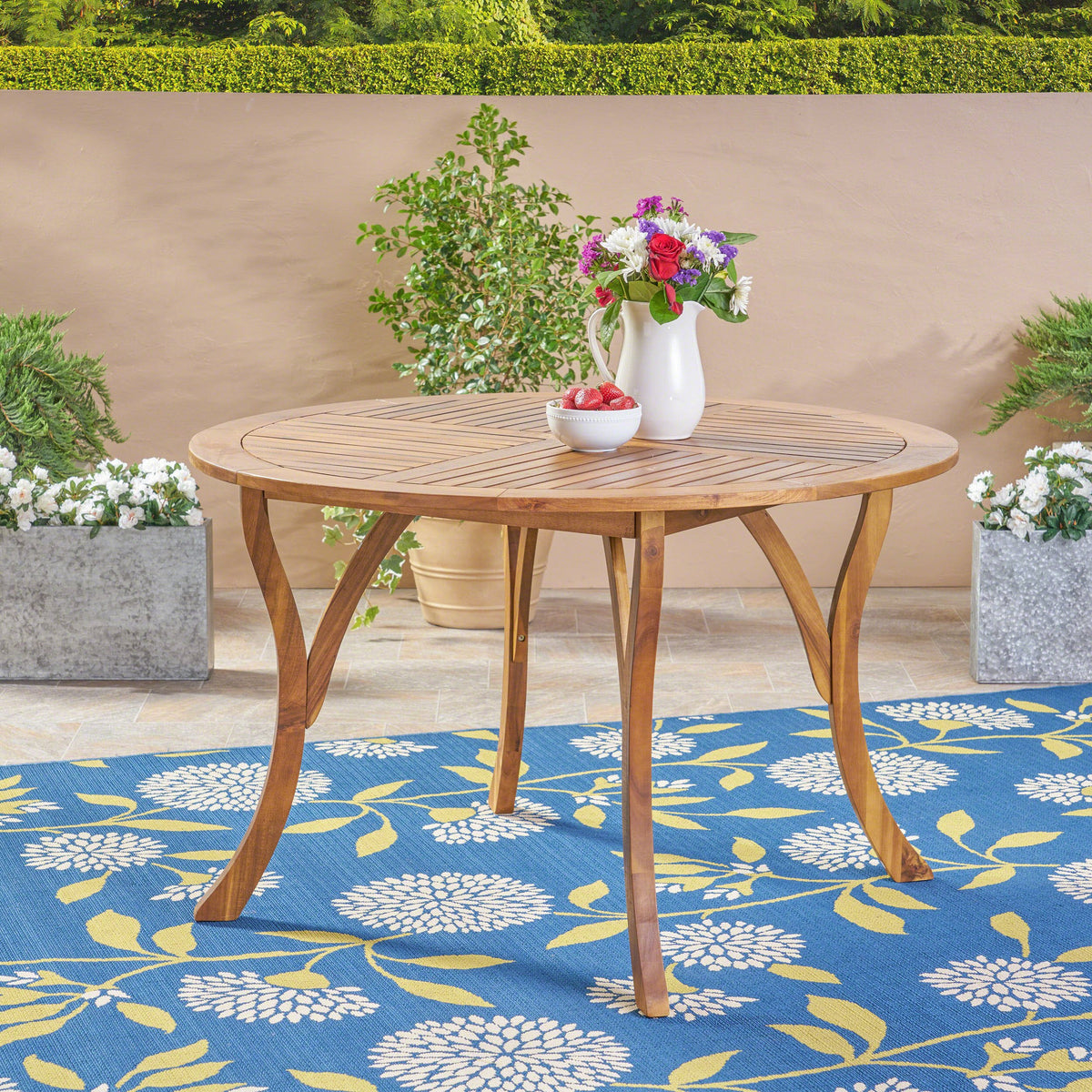 Christopher Knight Home Adn Outdoor 47" Round Acacia Wood Dining Table, Teak