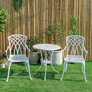 Withniture 3 Piece Outdoor Bistro Set,Patio Table and Chairs Set of 2,White