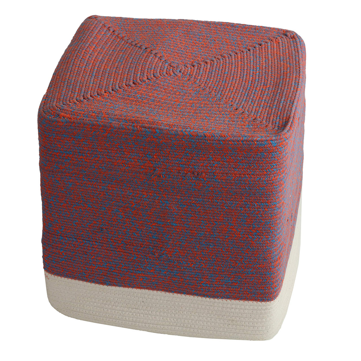 Square Cotton Rope Pouf Ottoman