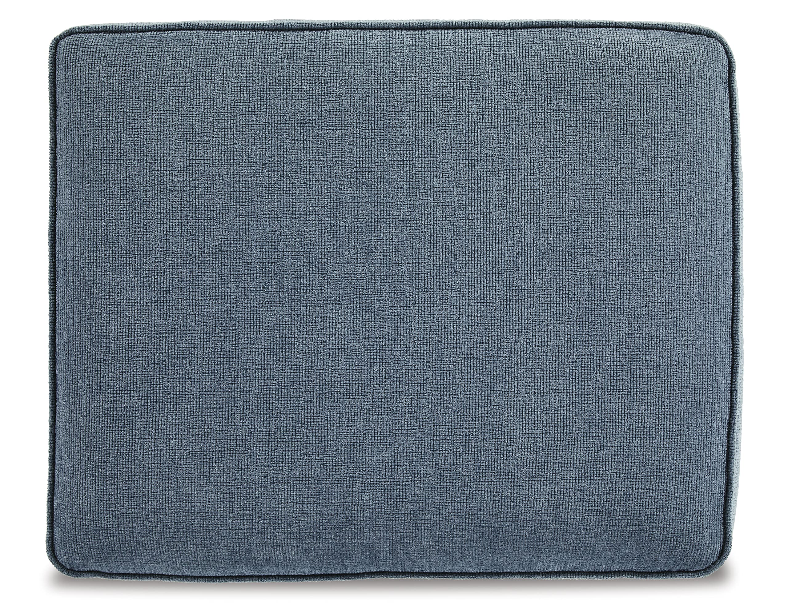 Signature Design by Ashley Cashton Contemporary Accent Ottoman with Faux Wood Finished Exposed Feet, Foam Cushion, Crosshatched Upholstery, 30" by 24", Blue