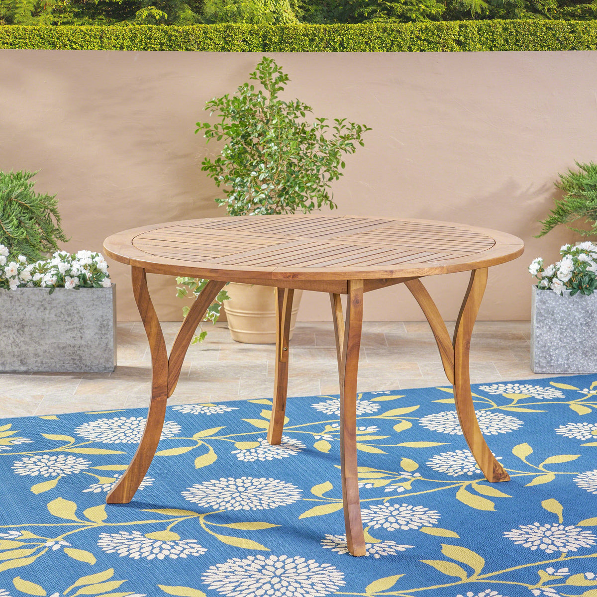 Christopher Knight Home Adn Outdoor 47" Round Acacia Wood Dining Table, Teak