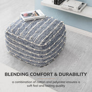 Anji Mountain Pouf Ottoman Foot Rest, Handmade Ottoman Pouf, Comfortable Foot Stool, Decorative Floor Seating for Living Room Decor, Bedroom & Home Décor Accent - Malibu